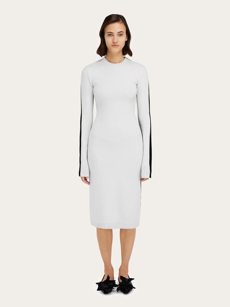 【送料&関税込】Ferragamo White Stretch Crepe Dress White stretch crepe dress – G&B