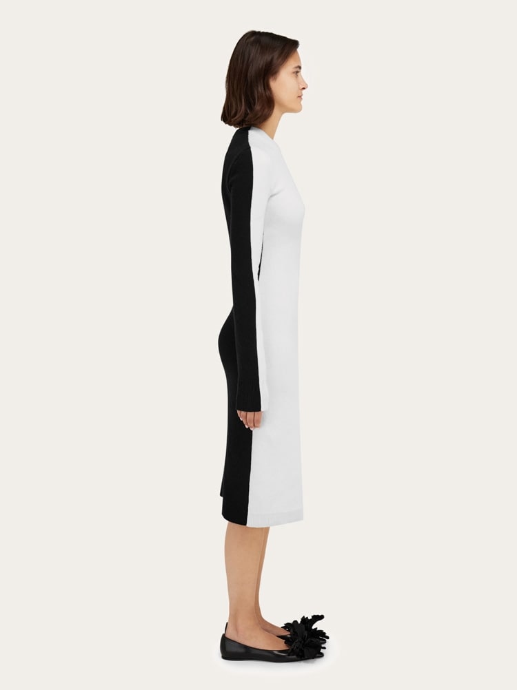 Two tone knitted dress Gallery image 3