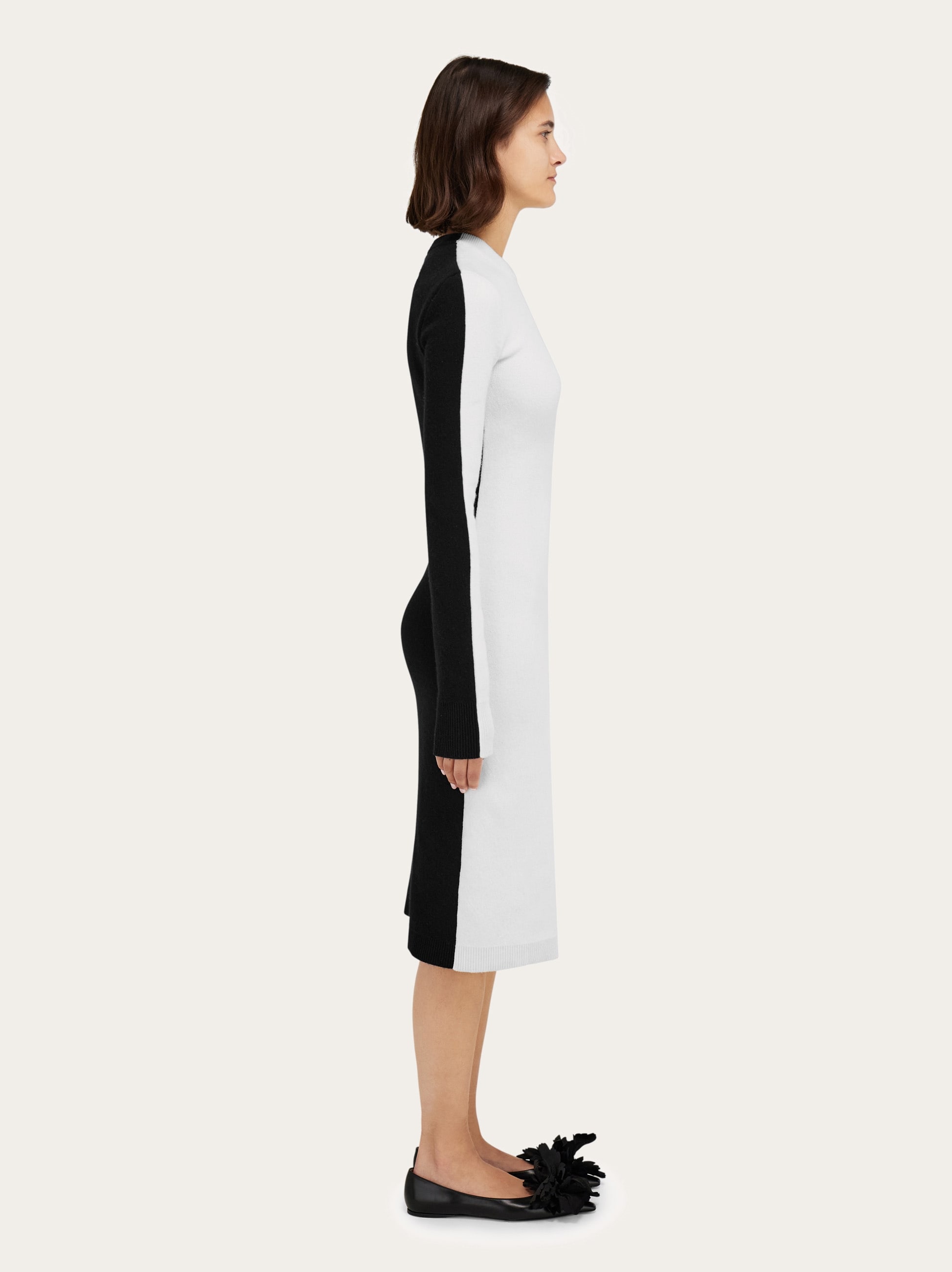 Two tone knitted dress - Women | Ferragamo