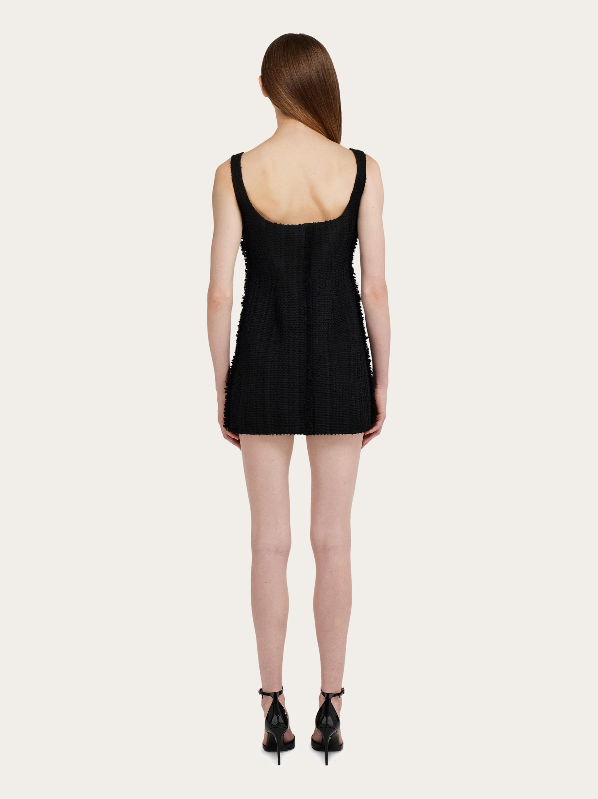 Ferragamo Women's Georgette Mini Dress - Black - Mini Dresses
