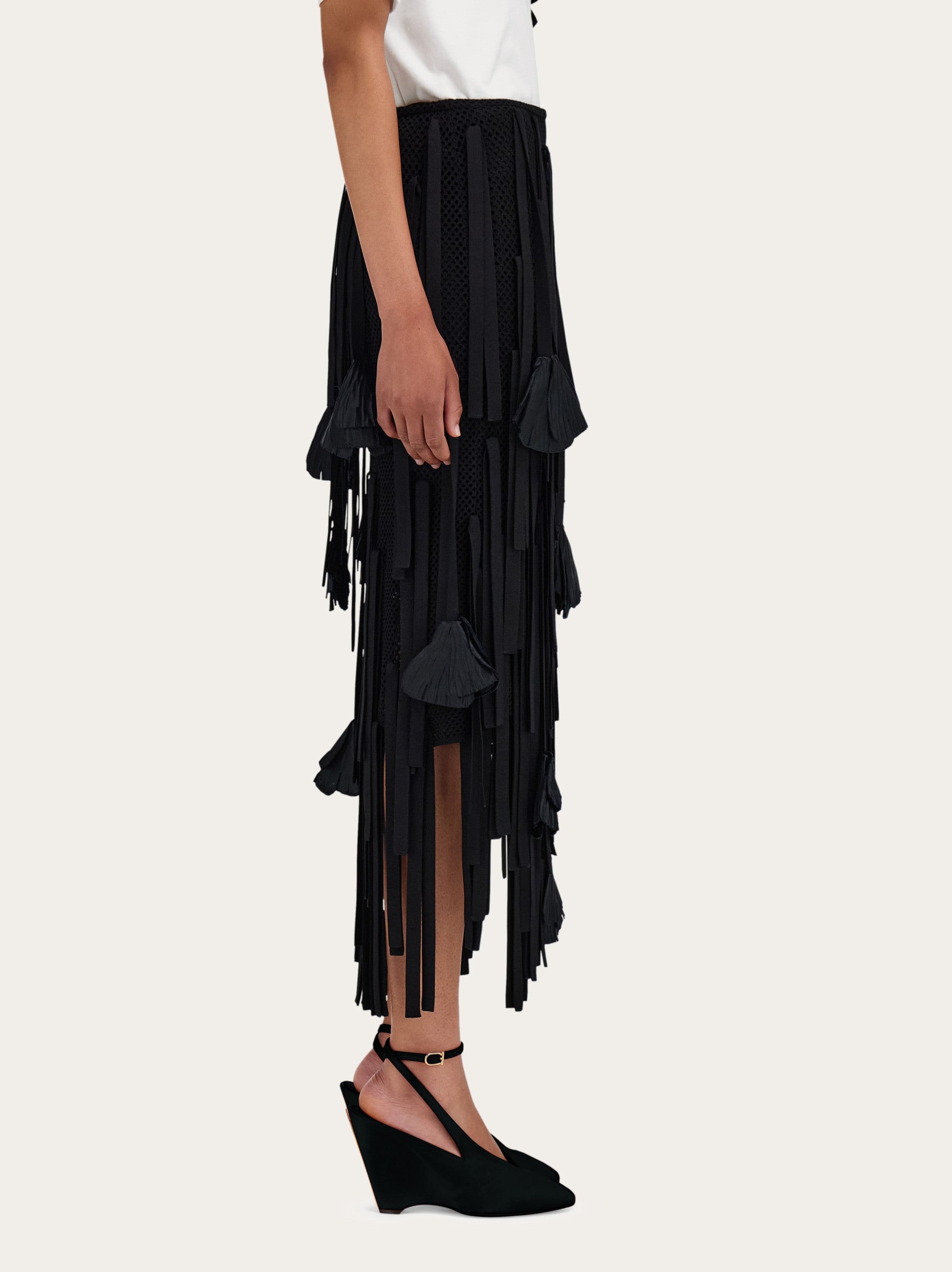 Mesh skirt with flower detail - Women | Ferragamo