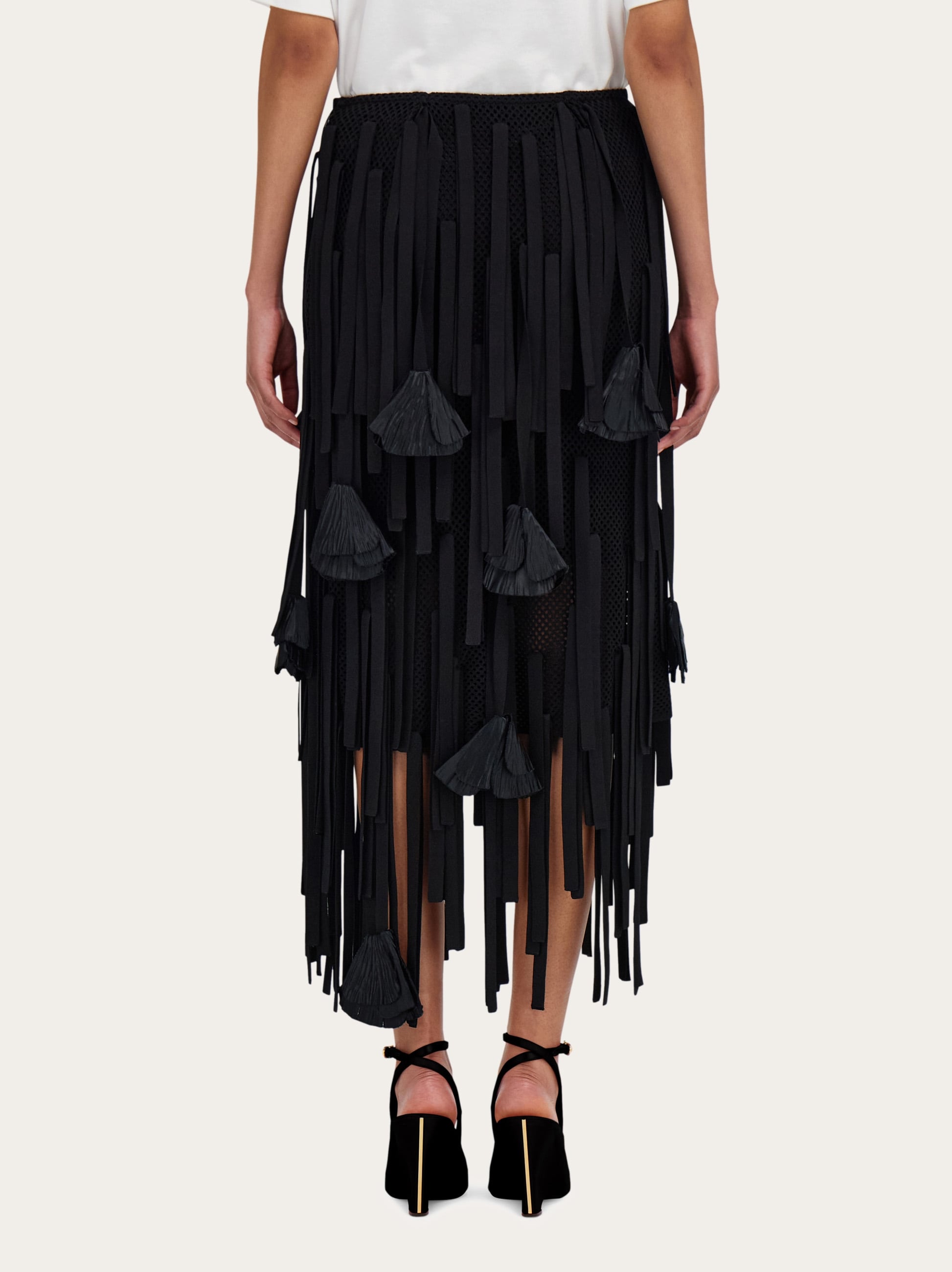 Mesh skirt with flower detail - Women | Ferragamo