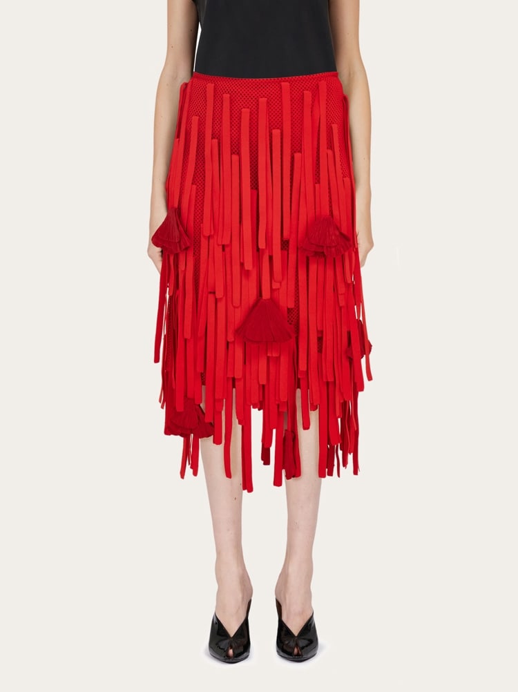 Mesh skirt with flower detail Gallery image 2