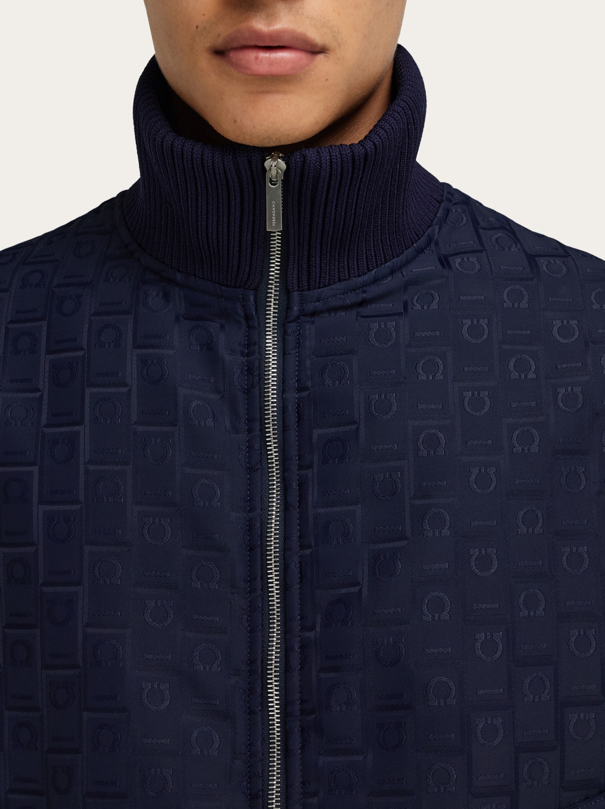 Blouson in Monogram nylon - Men | Ferragamo display picture 1
