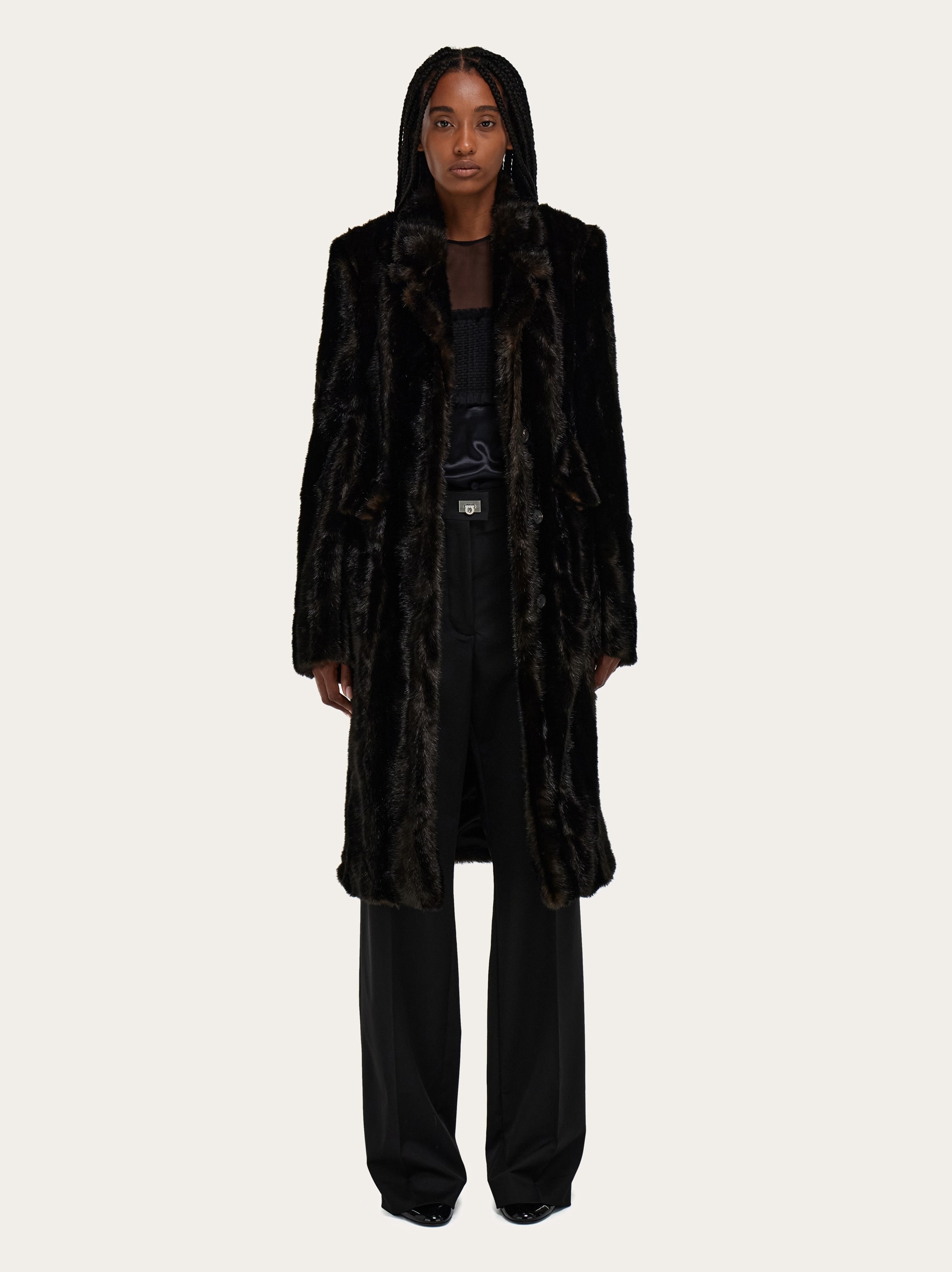 Salvatore Ferragamo 黒 ロングコート兼ワンピース Single-breasted coat - Women | Ferragamo