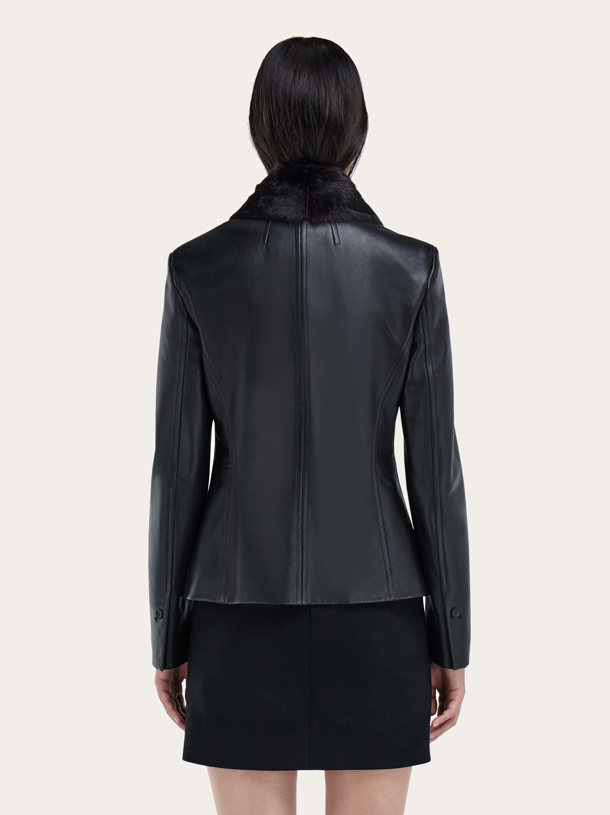 【Ferragamo】レザージャケット 黒 レディース Nappa blazer - Women | Ferragamo
