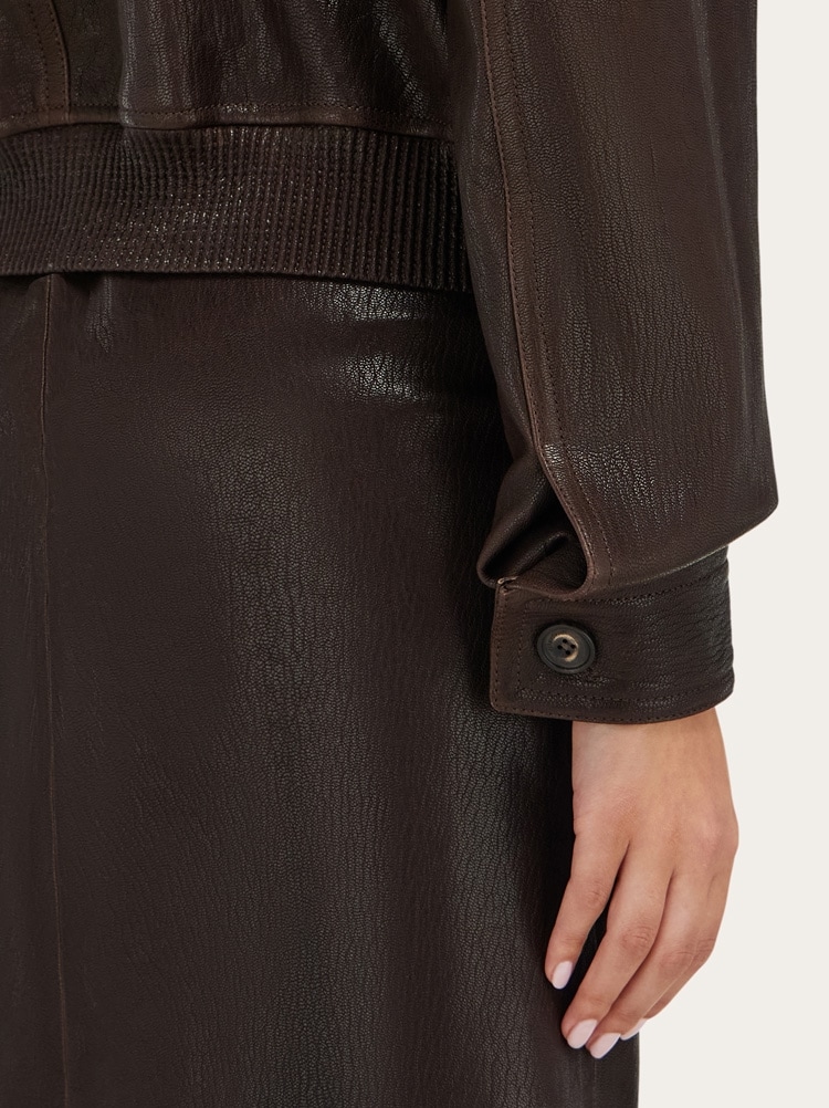 Leather bomber jacket Gallery image 7