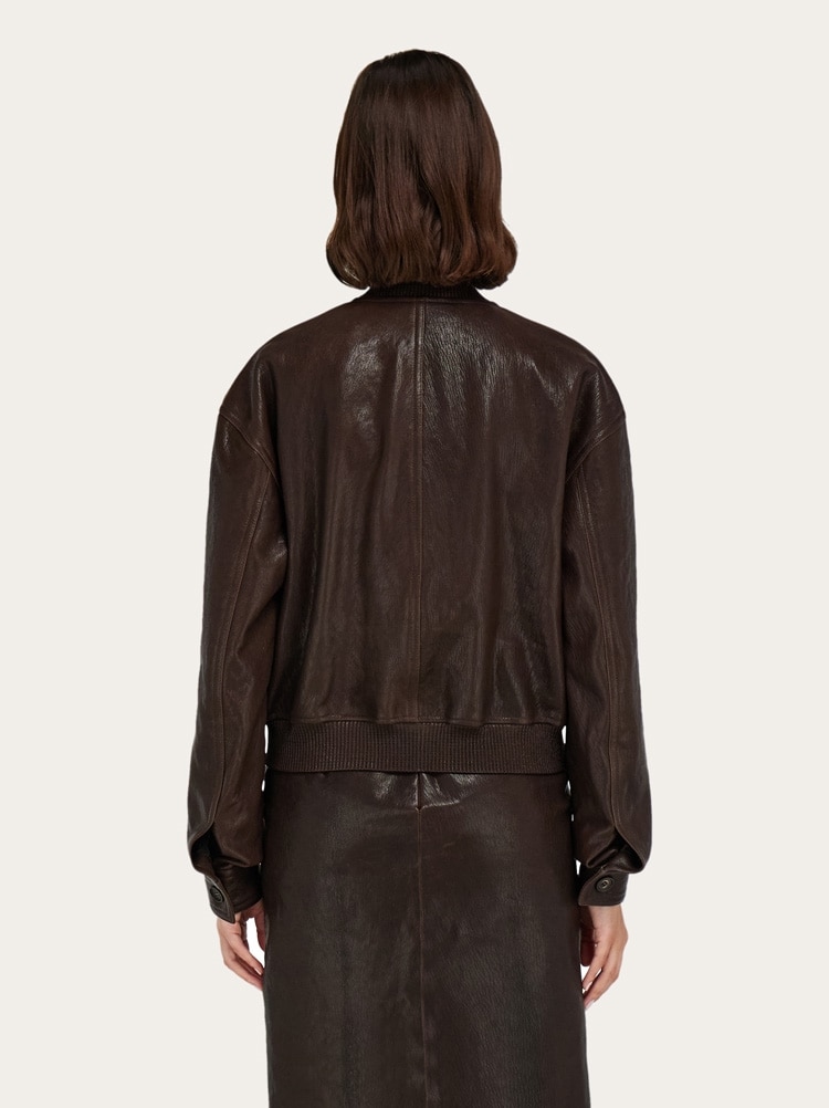 Leather bomber jacket Gallery image 4