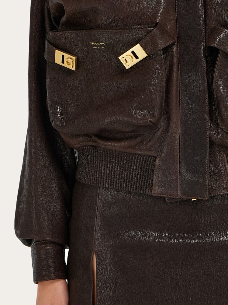 Leather bomber jacket Gallery image 5