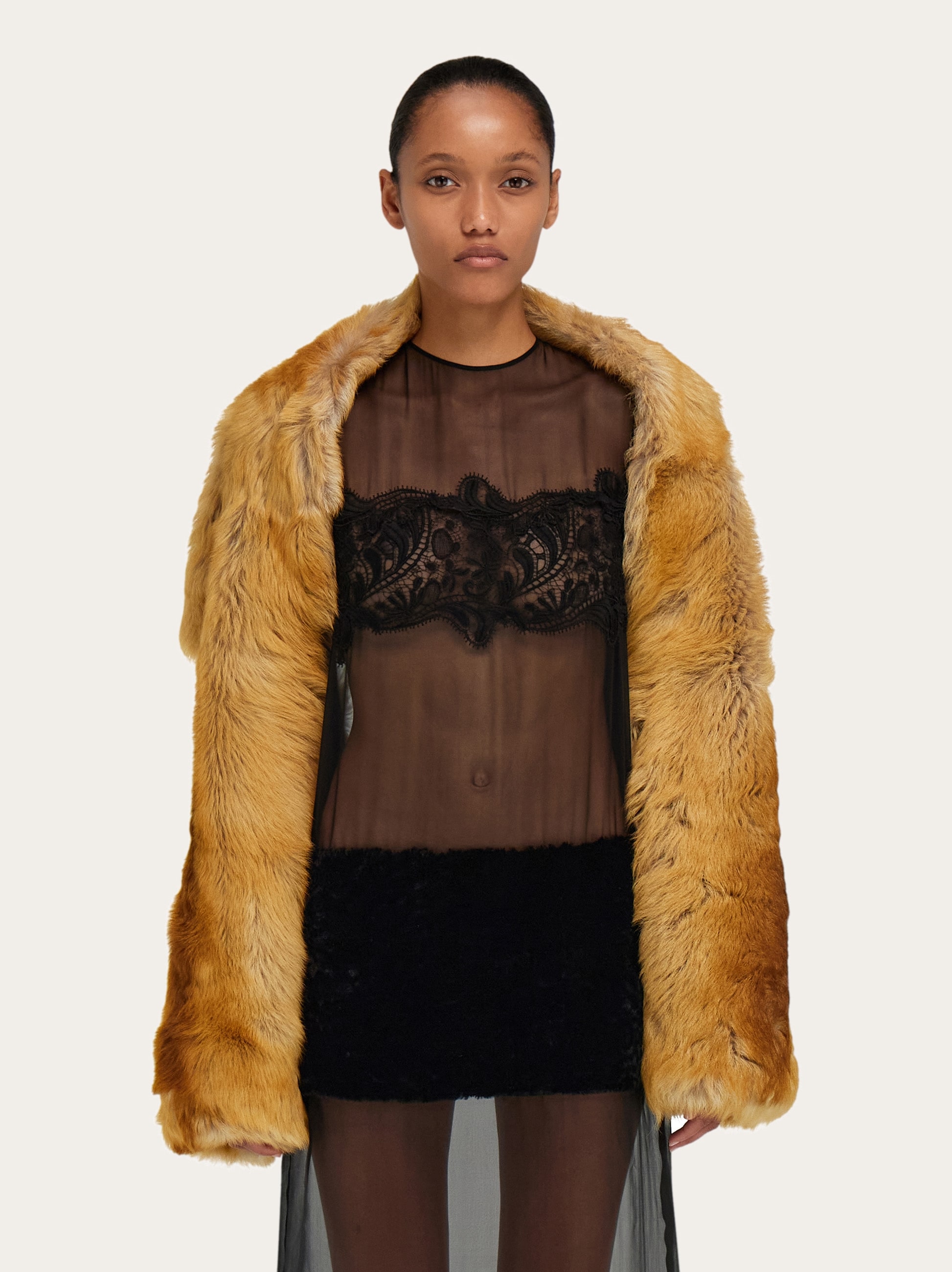 Shearling bolero coat - Women | Ferragamo