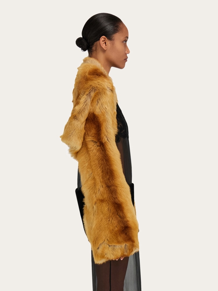 Shearling bolero coat Gallery image 3