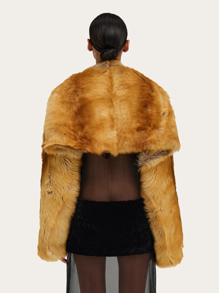 Shearling bolero coat Gallery image 4