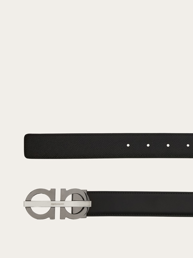 Reversible and adjustable Gancini belt Gallery image 2