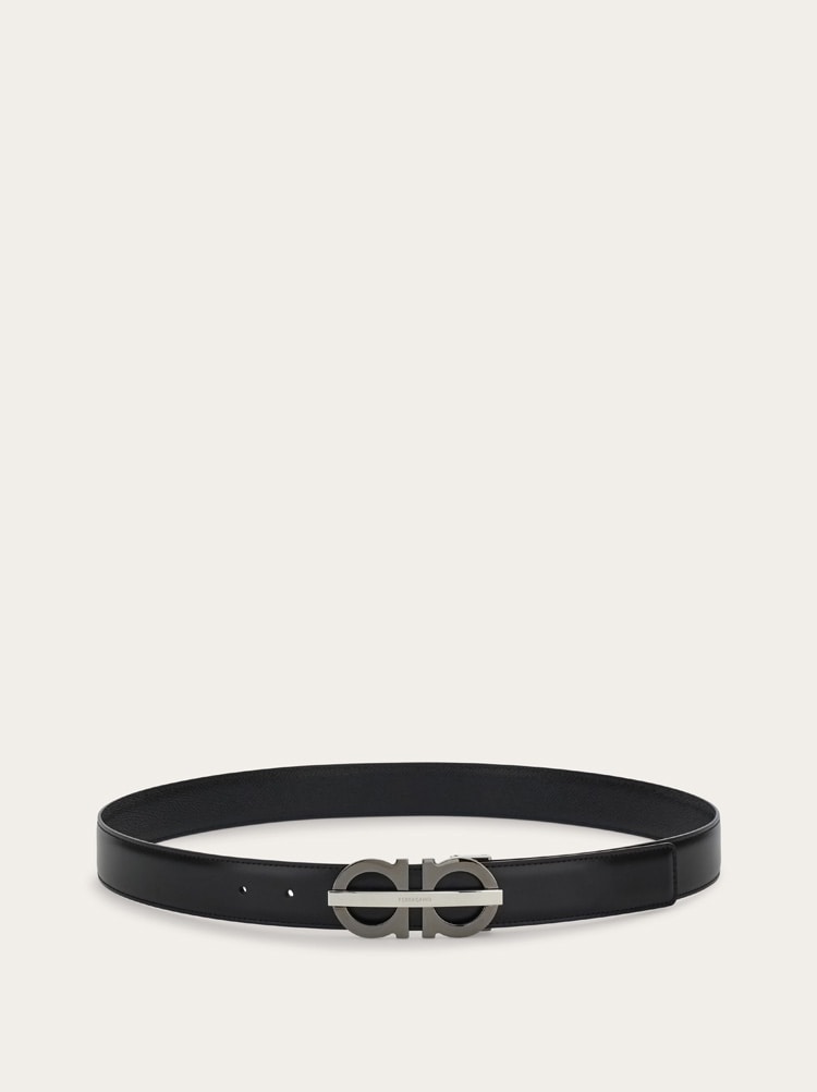 Reversible and adjustable Gancini belt Gallery image 3