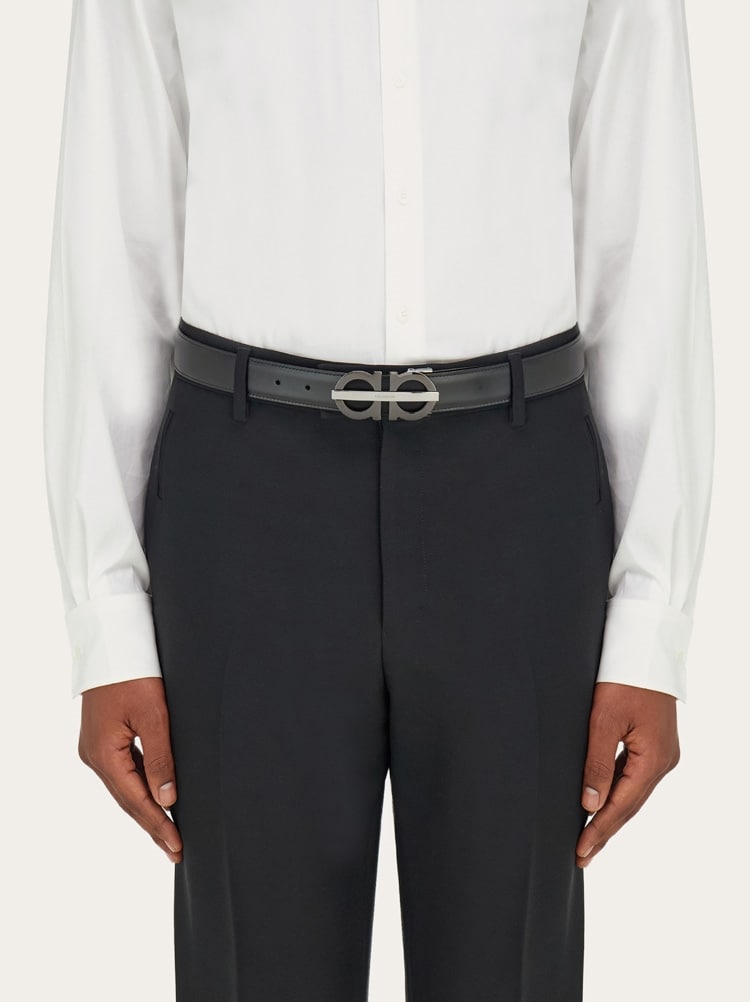 Reversible and adjustable Gancini belt Gallery image 4