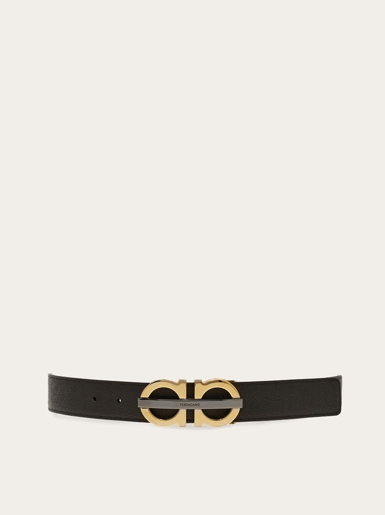 Reversible and adjustable Gancini belt Gallery image 1