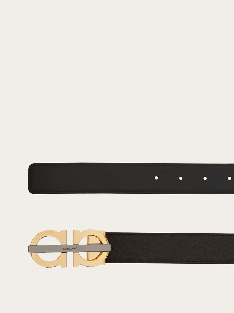 Reversible and adjustable Gancini belt Gallery image 2