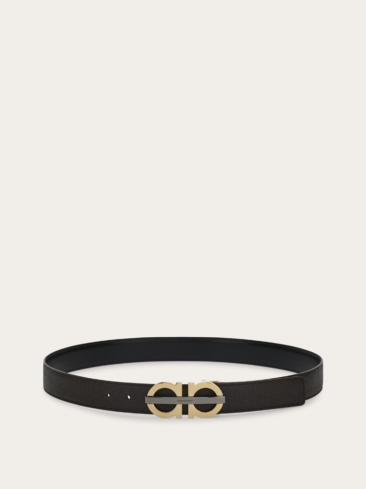 Reversible and adjustable Gancini belt Gallery image 3