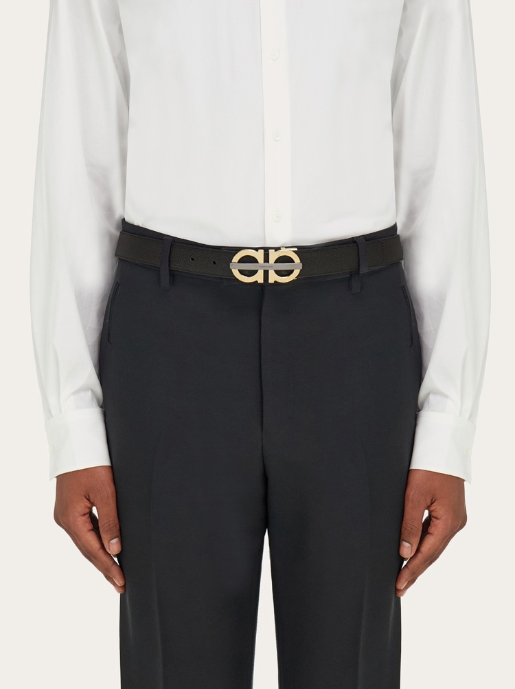 Reversible and adjustable Gancini belt Gallery image 4