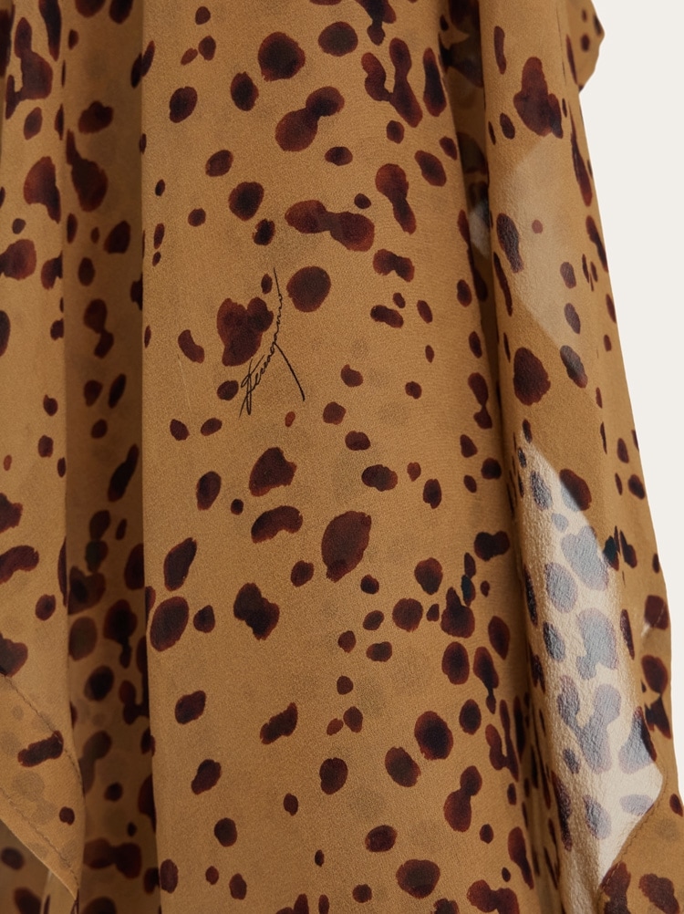 Silk dress with orchid print Gallery image 8