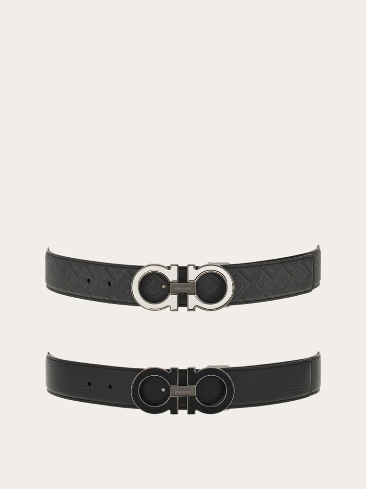 Reversible and adjustable Gancini belt with Switch buckle Gallery image 5