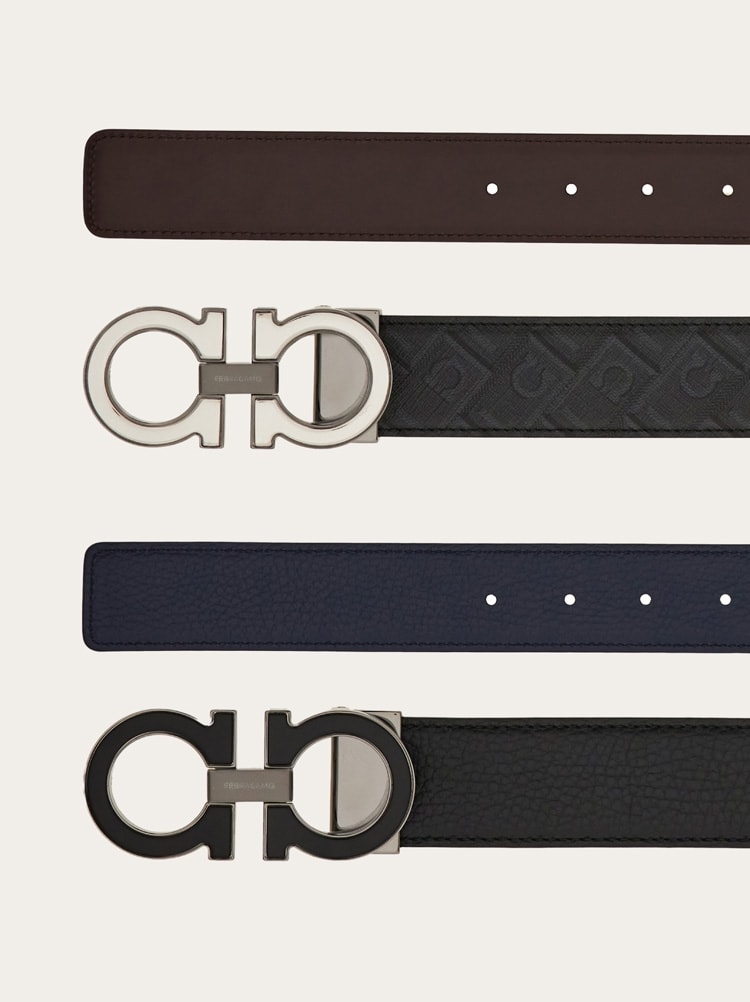 Reversible and adjustable Gancini belt with Switch buckle Gallery image 6
