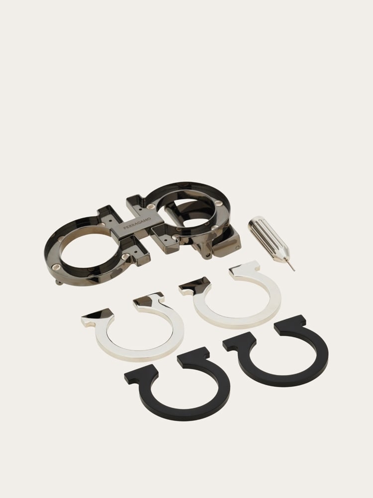 Reversible and adjustable Gancini belt with Switch buckle Gallery image 7