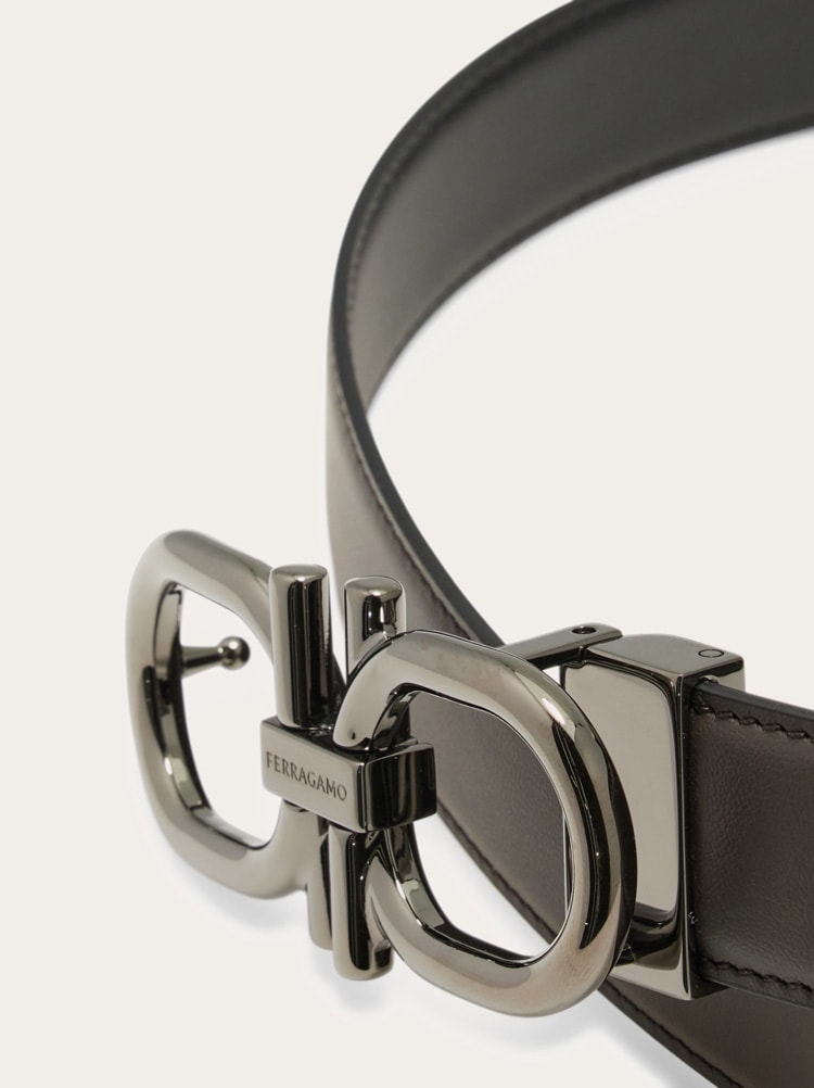 Reversible and adjustable Gancini belt Gallery image 5