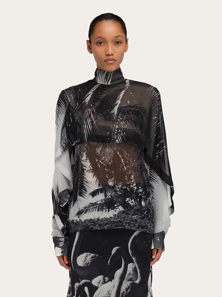 Georgette shirt with Trinidad print Gallery image 2