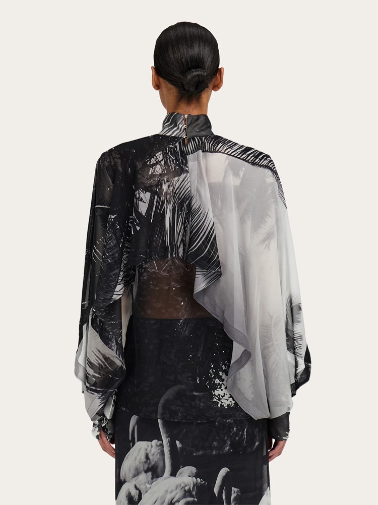 Georgette shirt with Trinidad print Gallery image 4