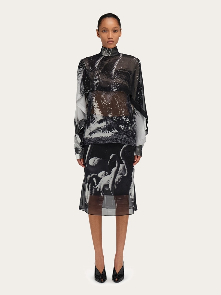 Georgette shirt with Trinidad print Gallery image 7