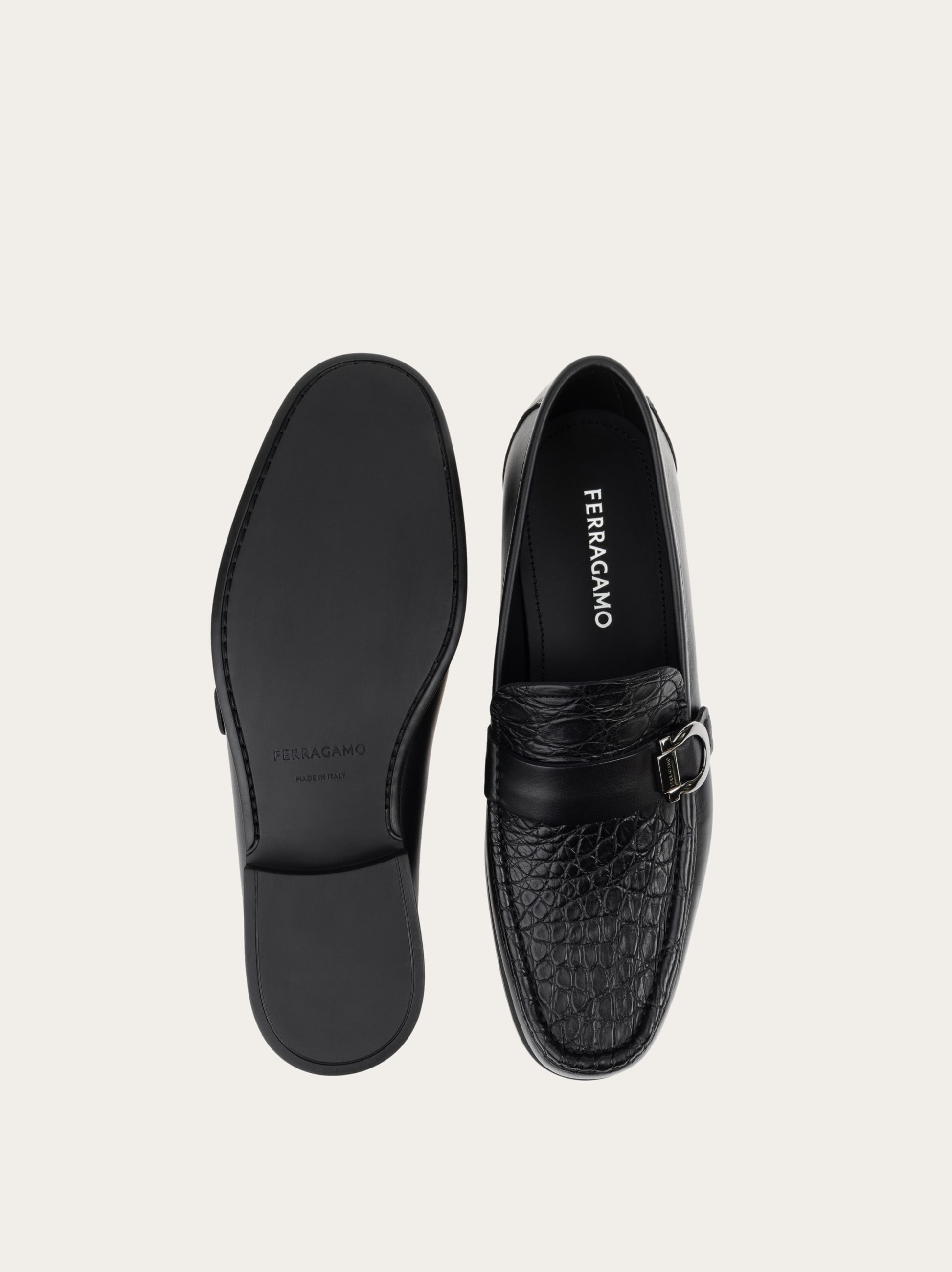 Loafer with Gancini ornament - Men | Ferragamo