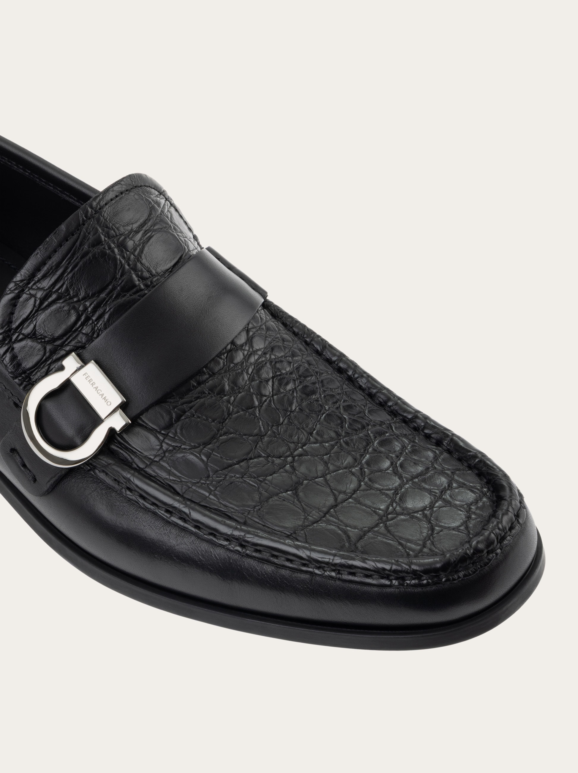 Loafer with Gancini ornament - Men | Ferragamo