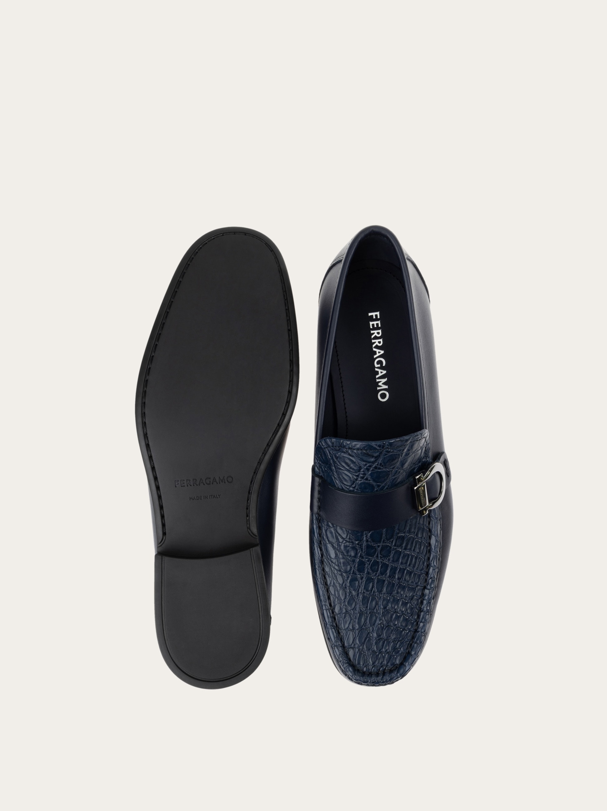 Loafer with Gancini ornament - Men | Ferragamo