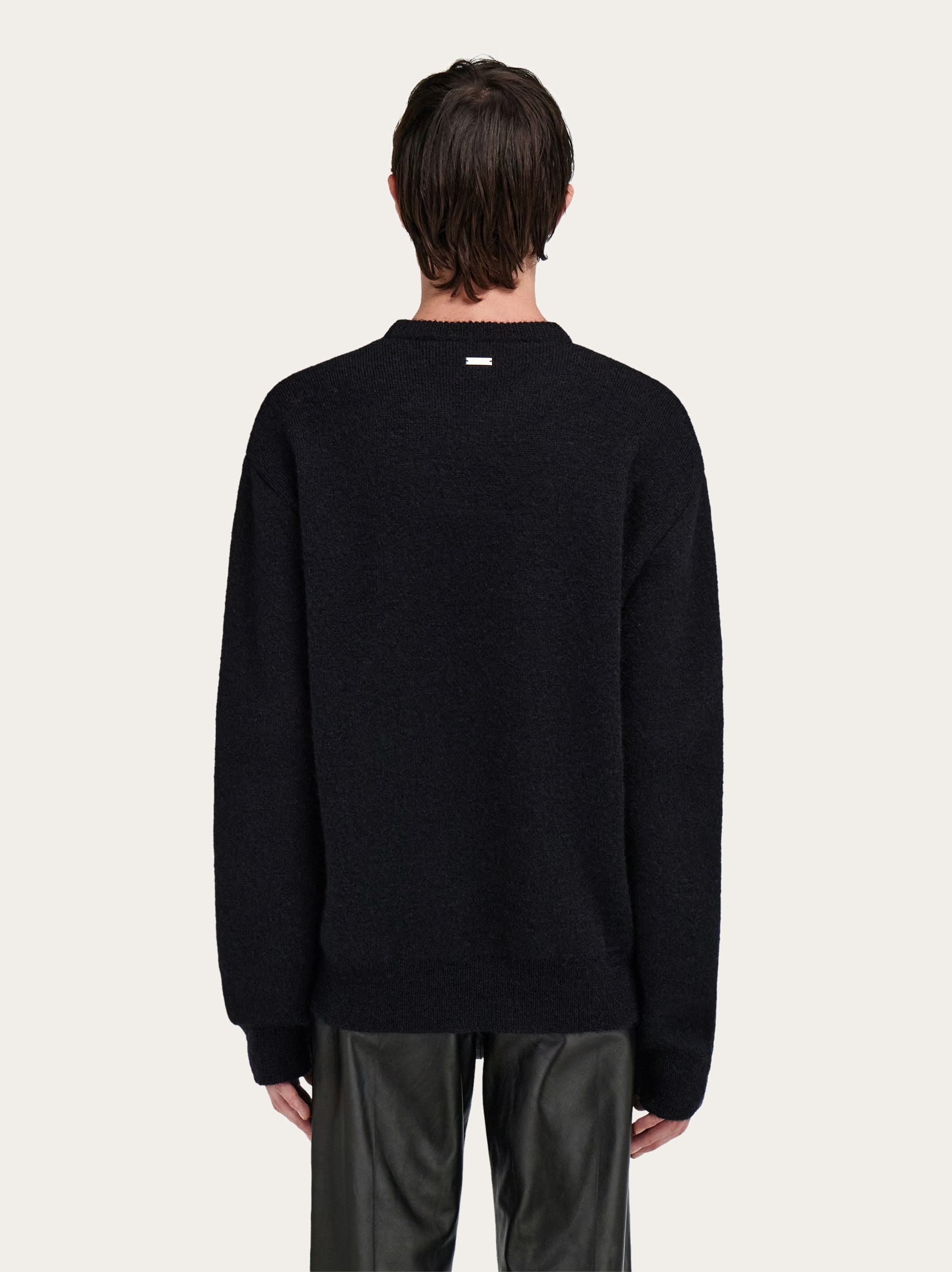 Crew neck sweater with Trinidad print - Men | Ferragamo
