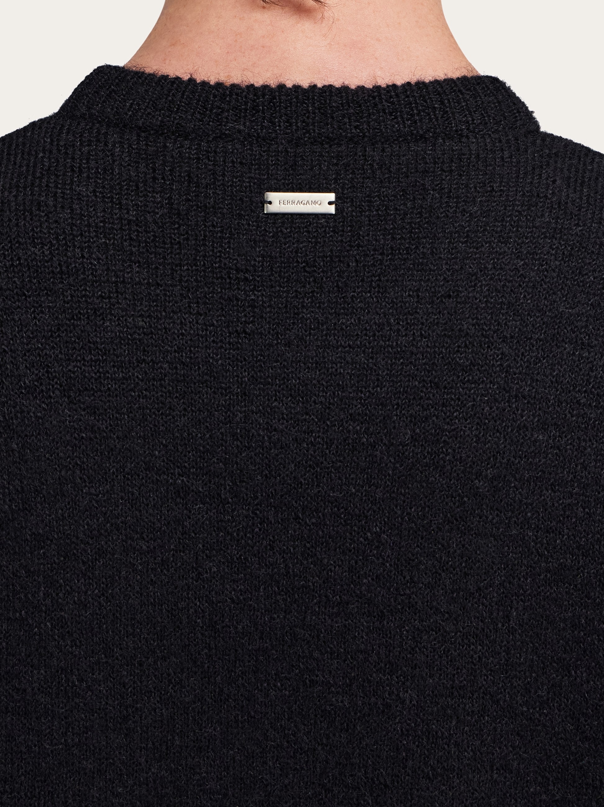 Crew neck sweater with Trinidad print - Men | Ferragamo
