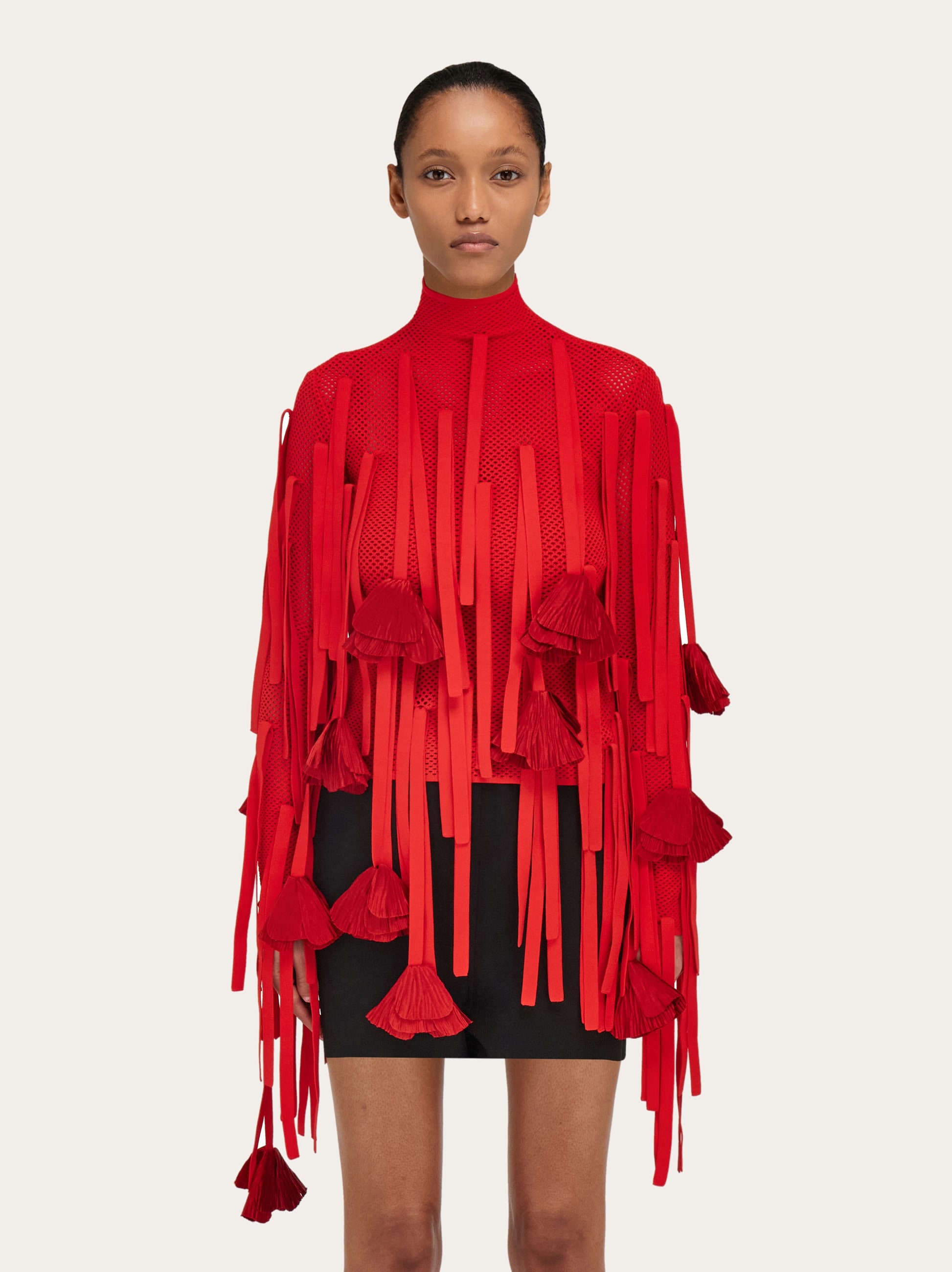 Mesh top with flower detail - Women | Ferragamo