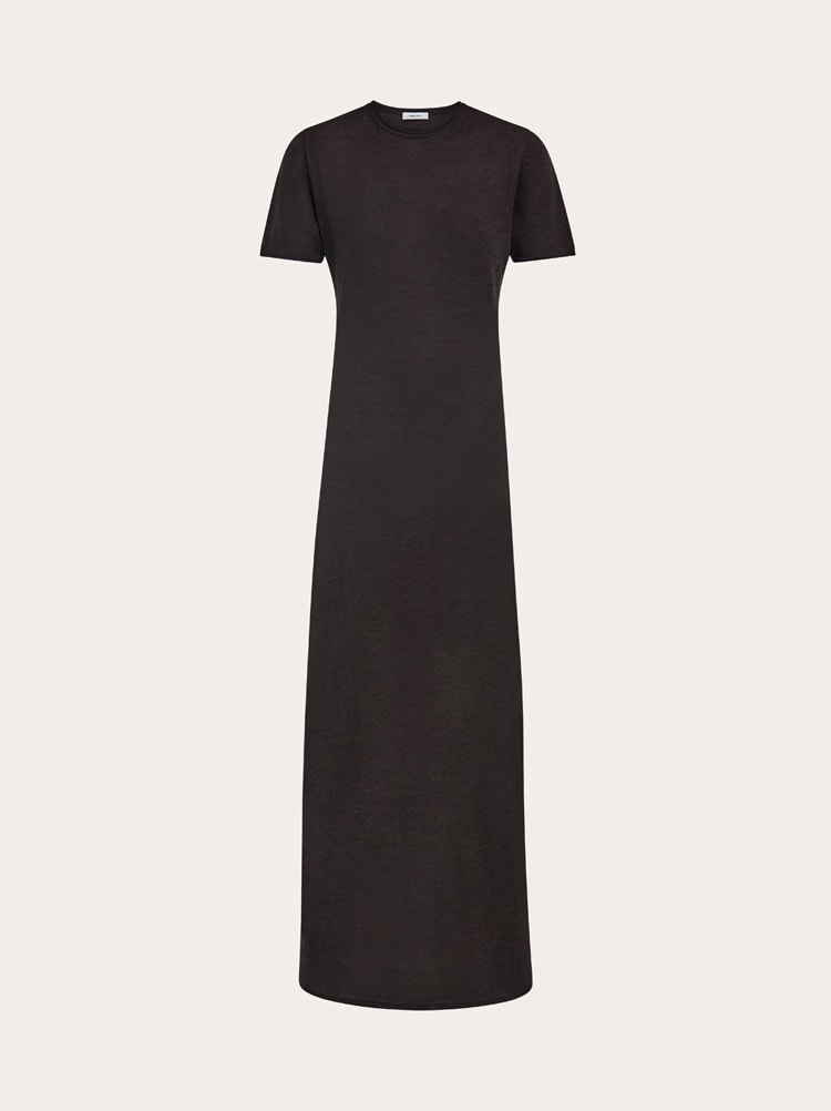 Straight cut silk and cashmere dress Gallery image 1