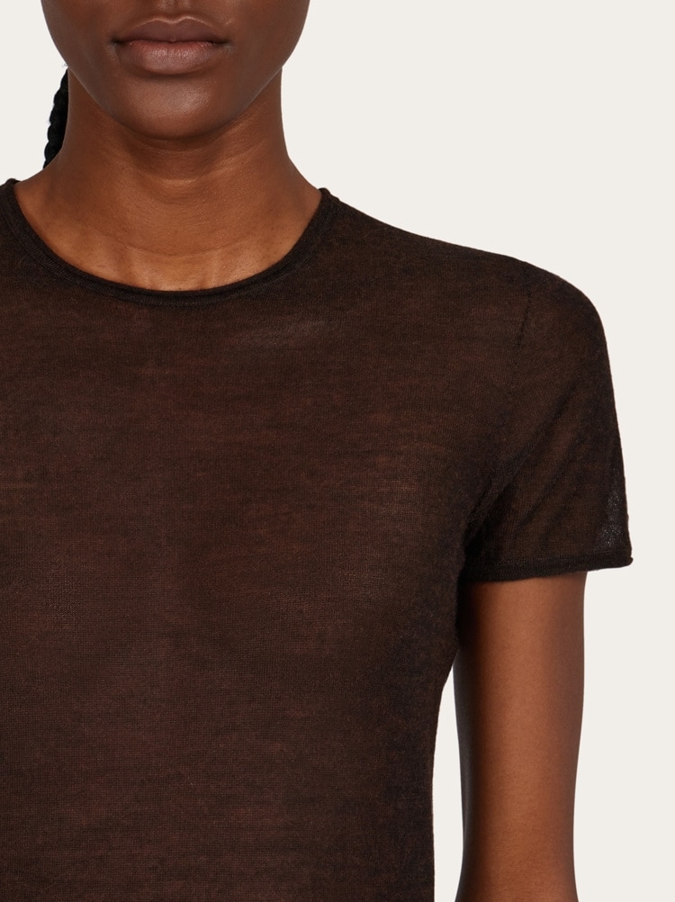 Straight cut silk and cashmere dress Gallery image 5