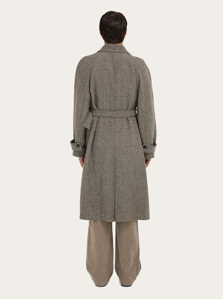 싱글 브레스티드 쉐브론 코트 Gallery image 4