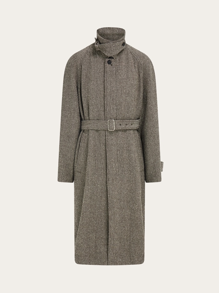 싱글 브레스티드 쉐브론 코트 Gallery image 8