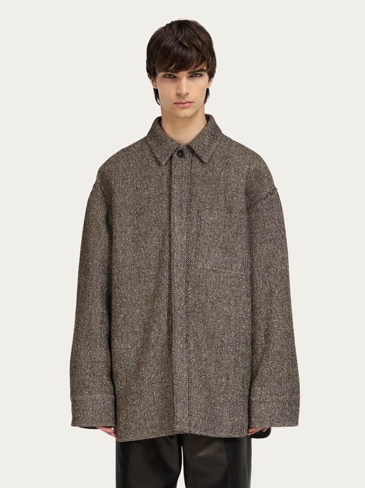 Padded chevron overshirt Gallery image 2