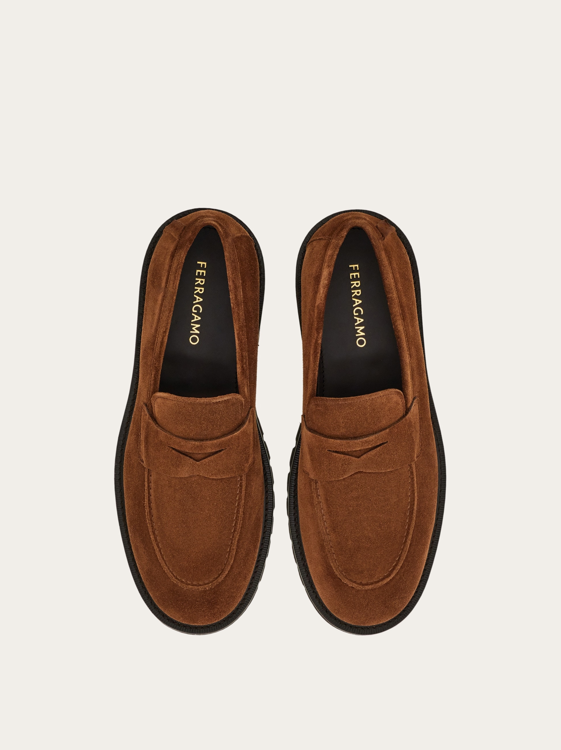 Ferragamo Men Penny Loafers Ferragamo Men Penny Loafer Brown Size 14