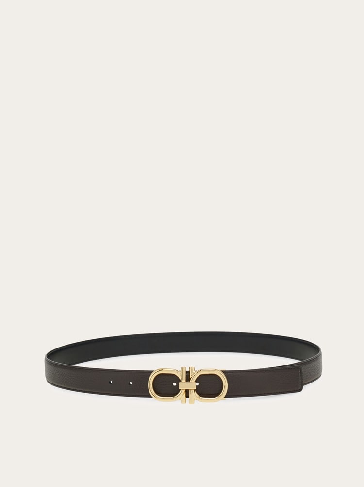 Reversible and adjustable Gancini belt Gallery image 3