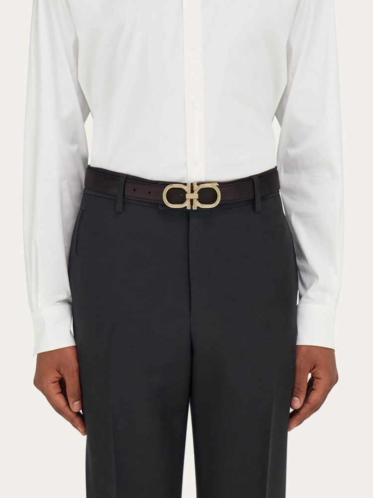 Reversible and adjustable Gancini belt Gallery image 4