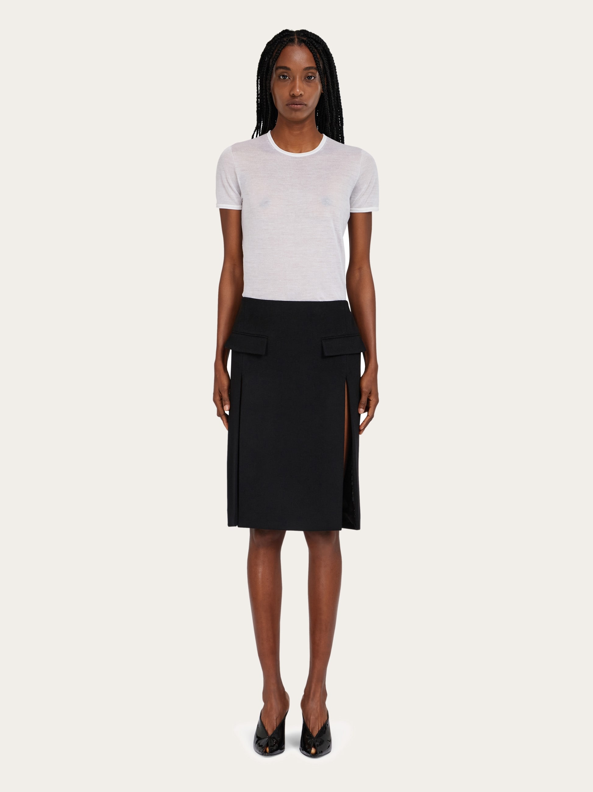 Pencil skirt with double slit - Women | Ferragamo