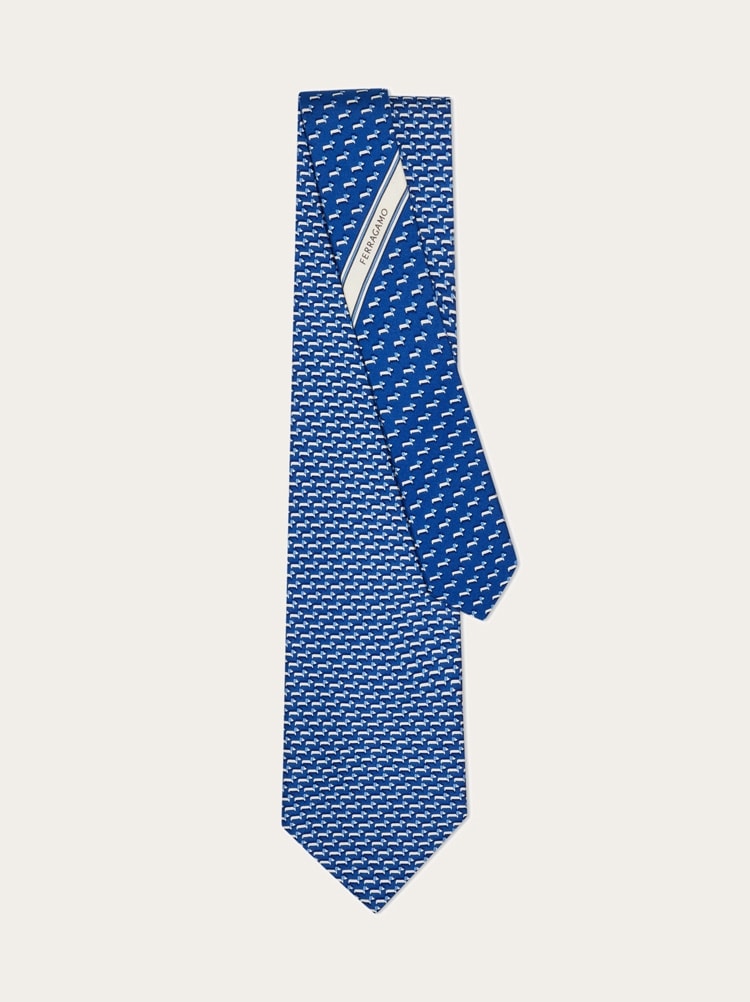 Cravate en soie imprimé Basset Gallery image 3