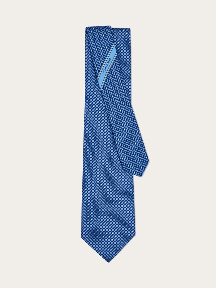 Corbata de seda estampado Gancini regimental Gallery image 3