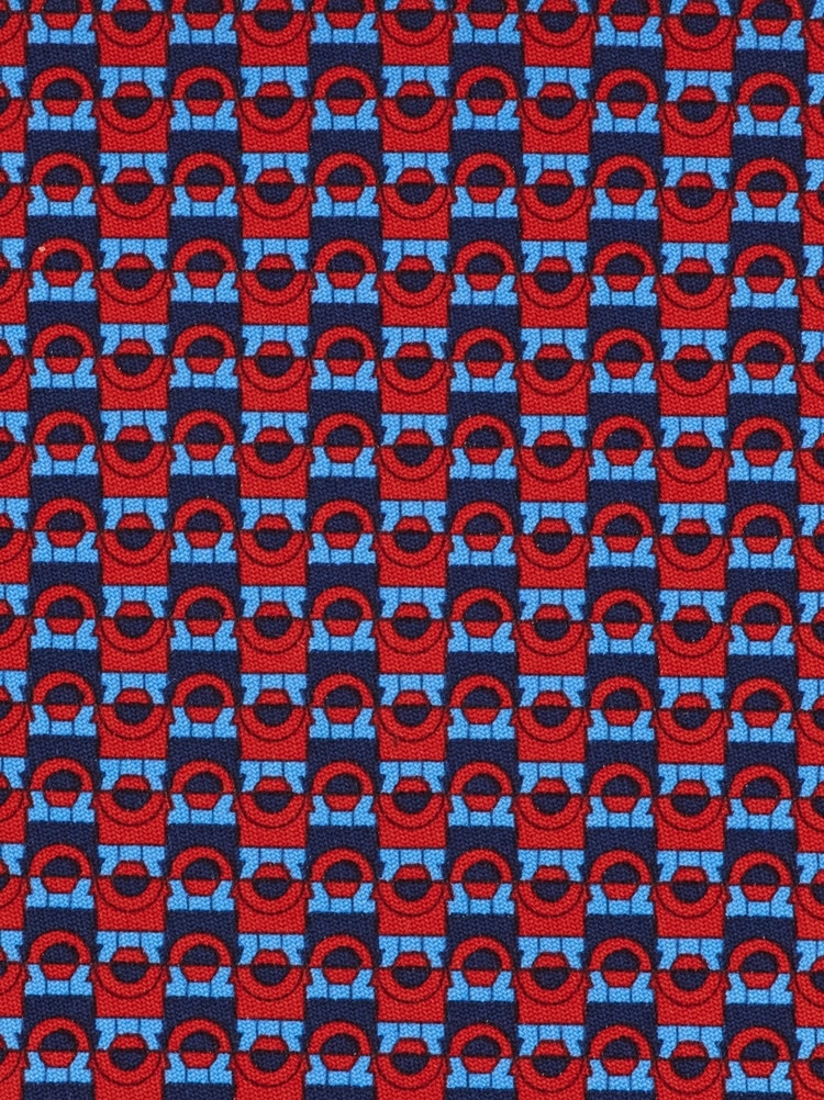 Gancini bicolor print silk tie Gallery image 2
