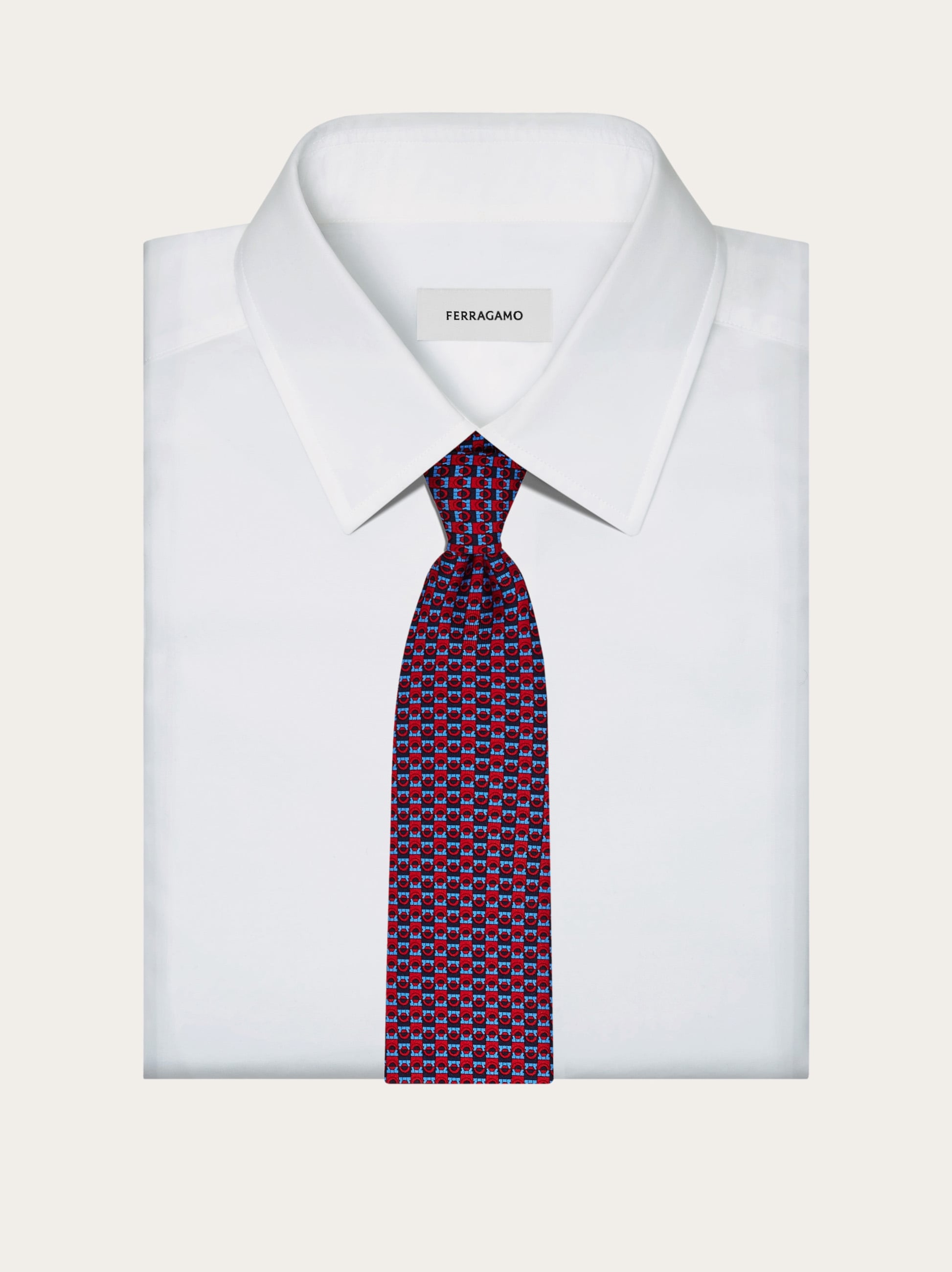 ネクタイ Salvatore Ferragamo Ferragamo Monogram print silk tie - Men | Ferragamo